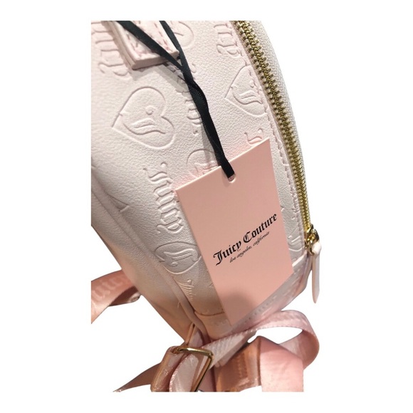 Juicy Couture baby pink powder blush upgrade U medium backpack with charm new - Picture 10 of 15
